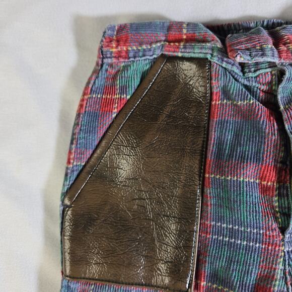 Vintage 2T Girls Pants Jack Tar Togs Plaid Beige Brown Button Pocket Pant 1970s - Picture 3 of 14